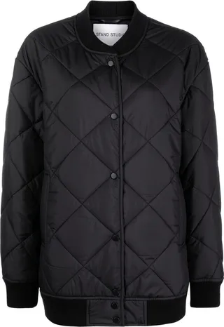 Spring quilted bomber jacket