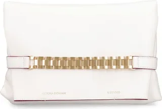 Chain leather pouch