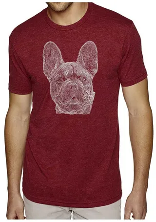 La Pop Art Men's Premium Word Art French Bulldog T-shirt