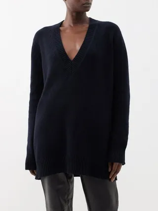 Responsible-cashmere Deep V-neck Sweater