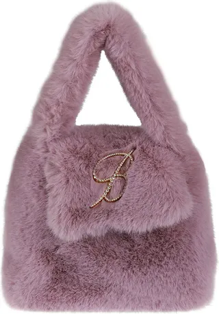 Logo Embellished Furred Tote