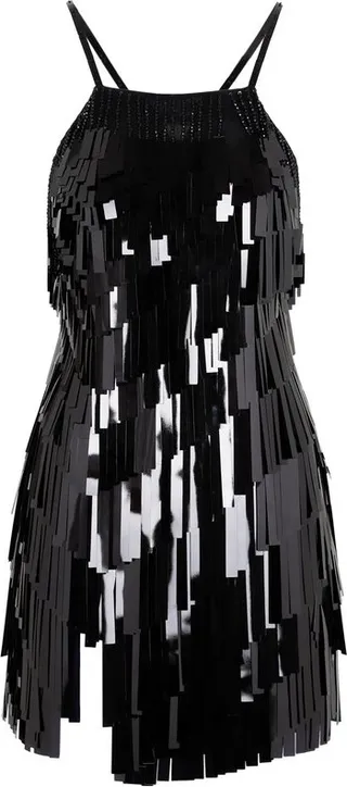 The Attico Sequinned Asymmetric Mini Dress