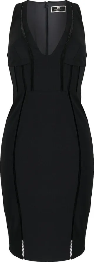 Lace-Trim Midi Dress