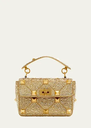Roman Stud Medium Crystal Shoulder Bag