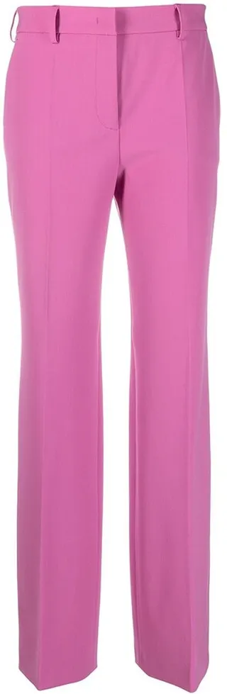 Mid-Rise Gathered Tailored Trousers