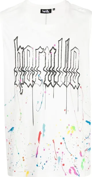 Cut-Out Paint-Splatter Tank Top