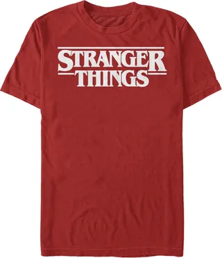 Stranger Things Men's Solid Logo Left Chest Short Sleeve T-Shirt