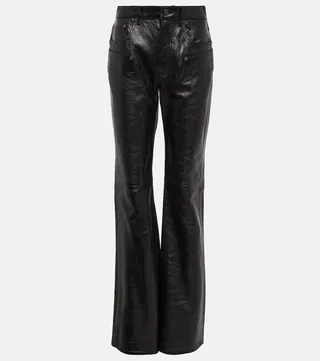 Flared leather pants