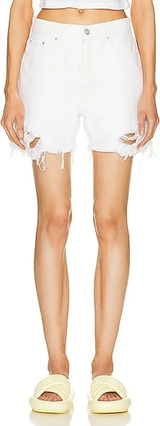 Stella McCartney Distressed Denim Shorts in White