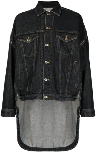 Drop-Hem Denim Jacket