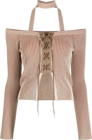 Off-Shoulder Halterneck Top