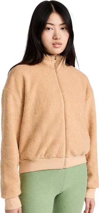 Beyond Yoga Brave The Elements Sherpa Bomber Jacket