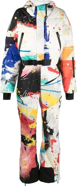 Belted-Waist Goose-Down Ski Suit