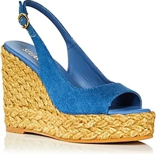 Stuart Weitzman Women's Island Peep Toe Espadrille Wedge Platform Sandals