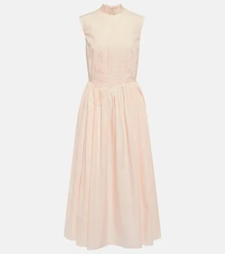 Prinesa pleated cotton midi dress