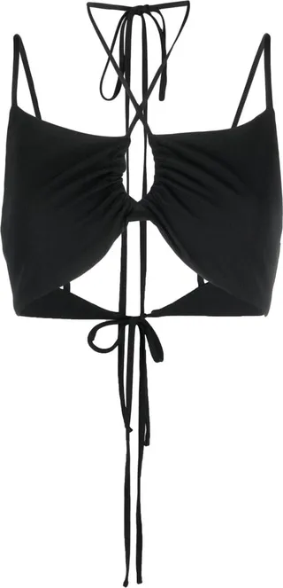 Tie-Fastening Cropped Top