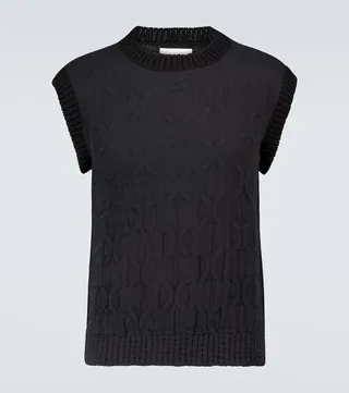 Knitted cotton vest
