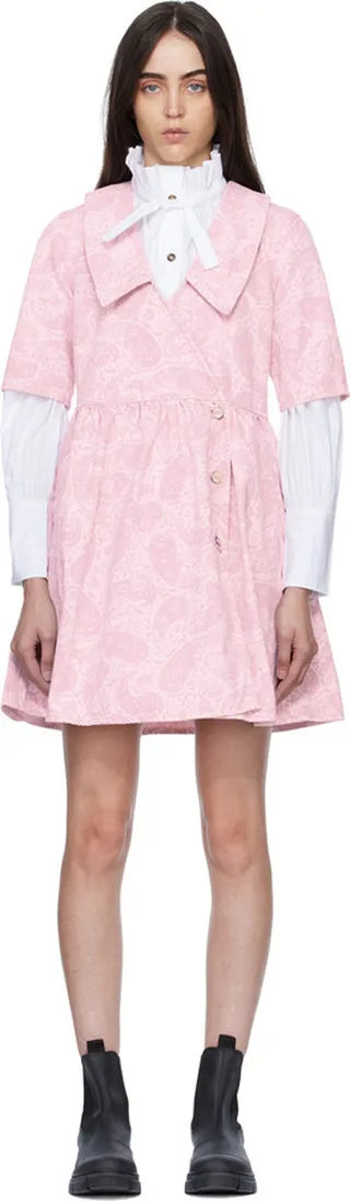 GANNI Pink Paisley Minidress