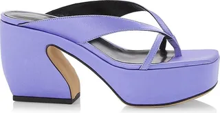 90MM Crepe Satin Platform Thong Sandals