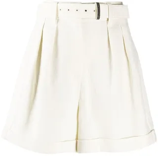High-Rise Belted Shorts