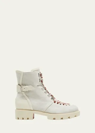 Macademia Suede Red Sole Combat Booties