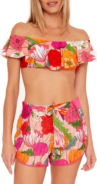 Sunny Bloom Drawstring Shorts