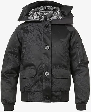 Womens Drifting Ice Black Rflct Chilliwack Hooded hell-down Bomber Jacket