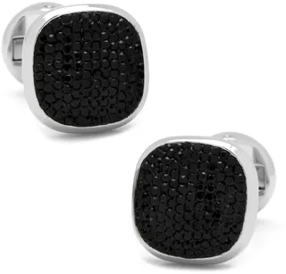 Stainless Steel Pave Crystal Cufflinks