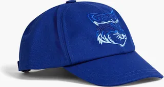Embroidered cotton-blend twill baseball cap