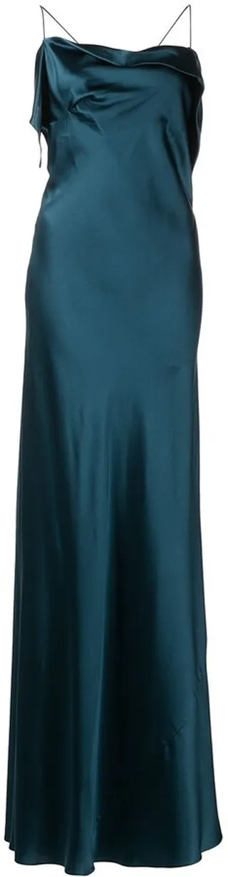 Square-Neck Silk Dress