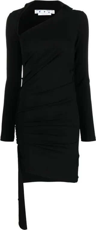 Asymmetric Ruched Minidress