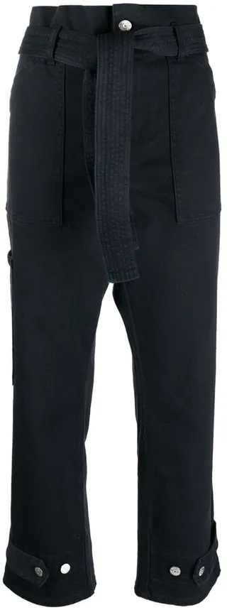 Cropped Paperbag-Waist Trousers