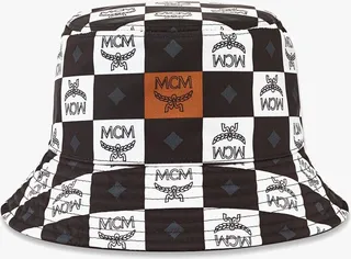 Reversible Bucket Hat in Checkerboard Nylon