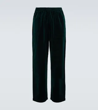 Wide-leg velvet pants