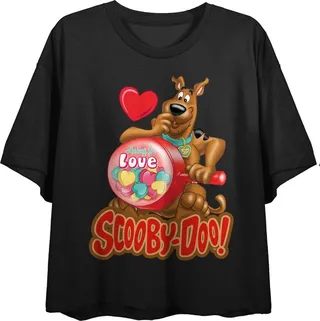 Scooby Doo Looking for Love Women’s Black Graphic Crop Tee-XL