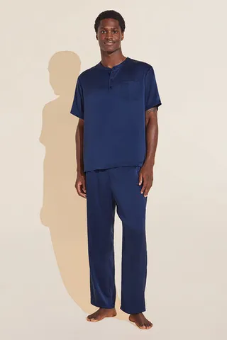 Charles Washable Silk Short Sleeve & Pant PJ Set