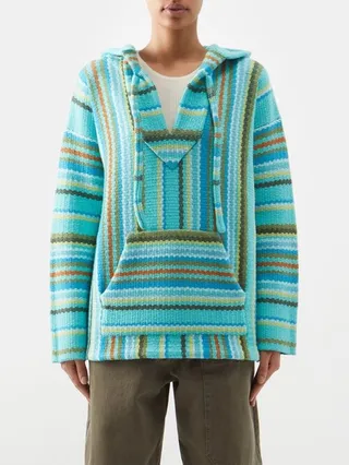 Follow Your Nature Striped-wool Poncho