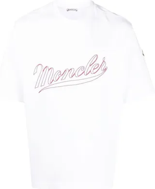 White Logo-Embroidered Cotton T-Shirt