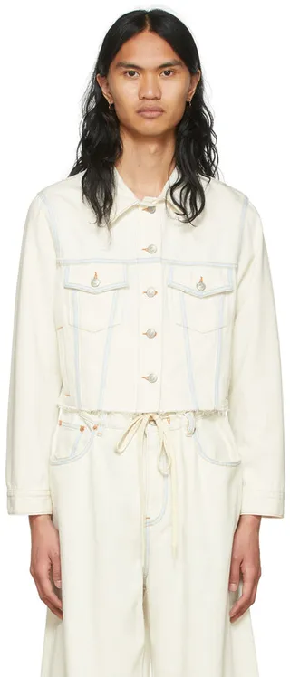 MM6 Maison Margiela SSENSE Exclusive Off-White Denim Jacket