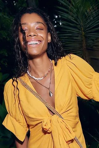 Life's A Beach Gold Plated Necklace by Free People