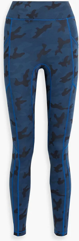 Camouflage-print stretch leggings