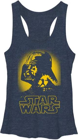 Women's Star Wars Darth Vader Glow Racerback Tank Top - Navy Heather - Medium