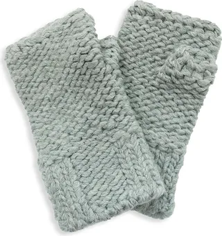 Chunky Knit Wool Blend Fingerless Gloves