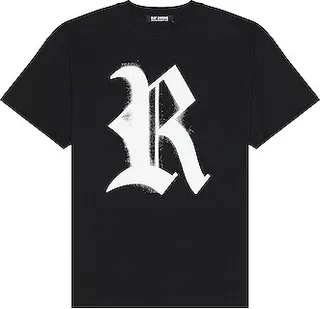 Raf Simons Big Fit T-shirt With R Print On Front in Black