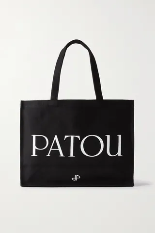 Patou - Patou Large Printed Organic Cotton-canvas Tote Bag - Black
