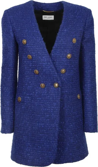 Saint Laurent V-Neck Tweed Jacket