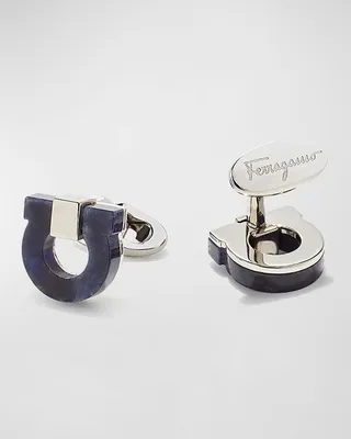 Men's Lapis Gancini Cufflinks