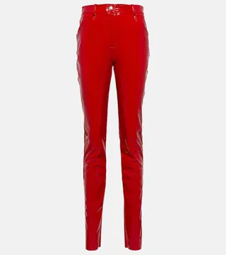 PVC high-rise skinny pants