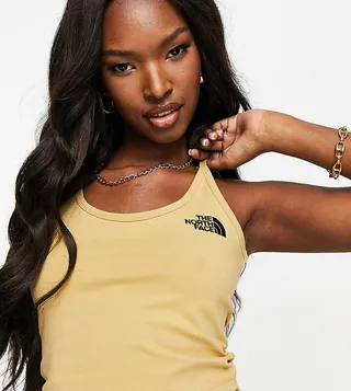 The North Face cropped tank top in tan Exclusive at ASOS