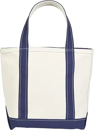 L.L.Bean Zip Top Boat and Tote Small (Blue Trim) Handbags